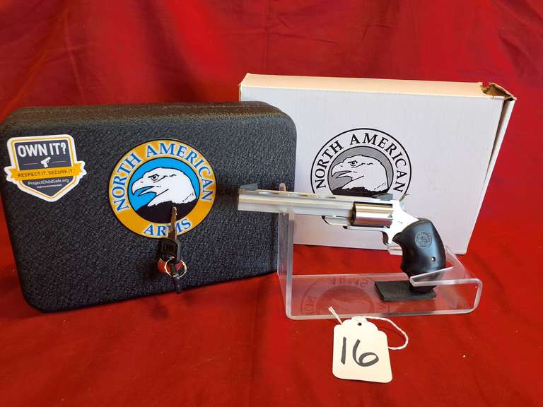 North American Arms Mod: NAA-MM-M, 22mag revolver, Ser#:Y9108, 4" brl, ss, lock box, 98%
