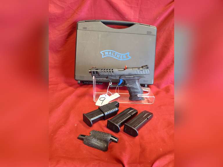 NIB Walther Mod: Q5Match, 9mm pistol, Ser#: FCQ9967, 3 mags, 3 back grips, box