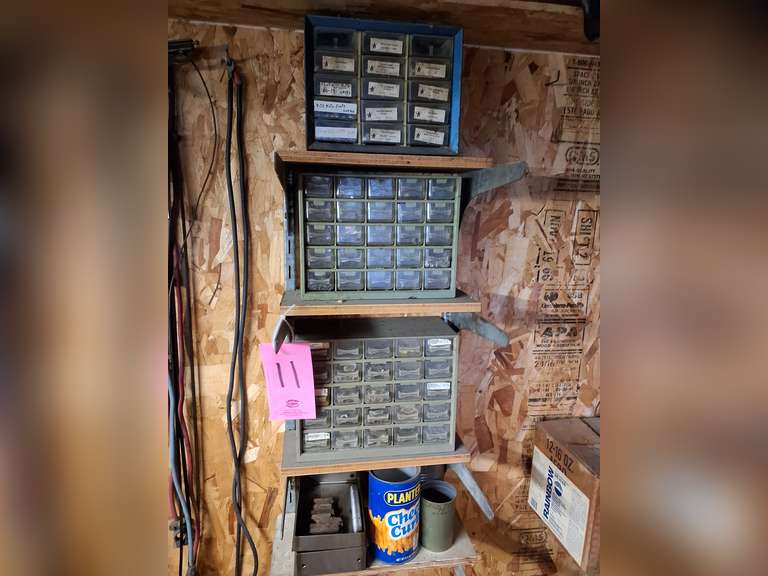 Sorter bins with contents