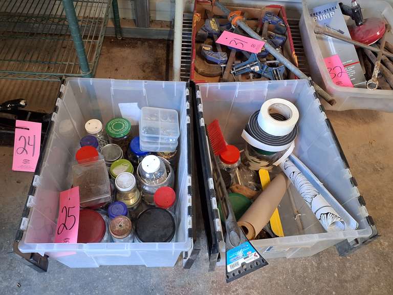 2 totes with nails, screws & other misc SEE PICS