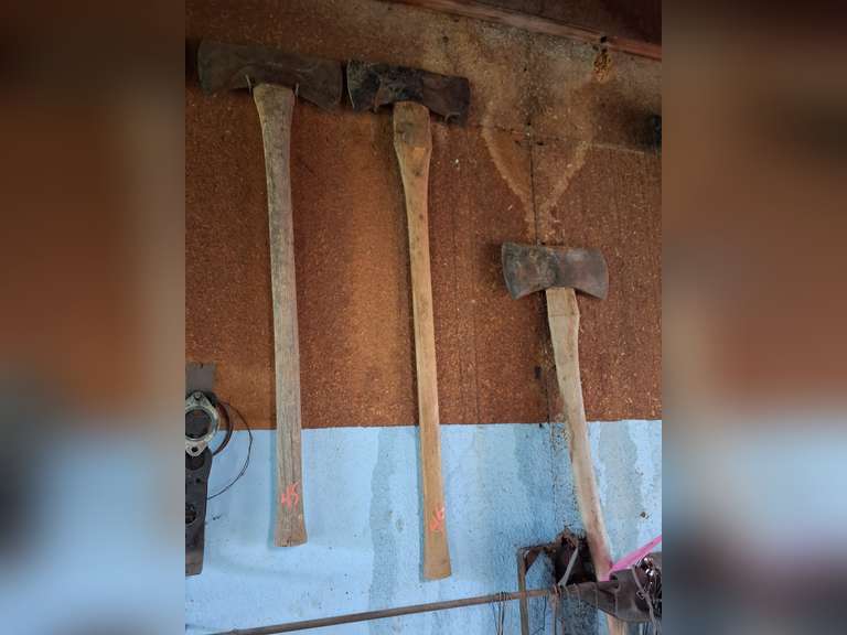 3 double sided axes & hatchet