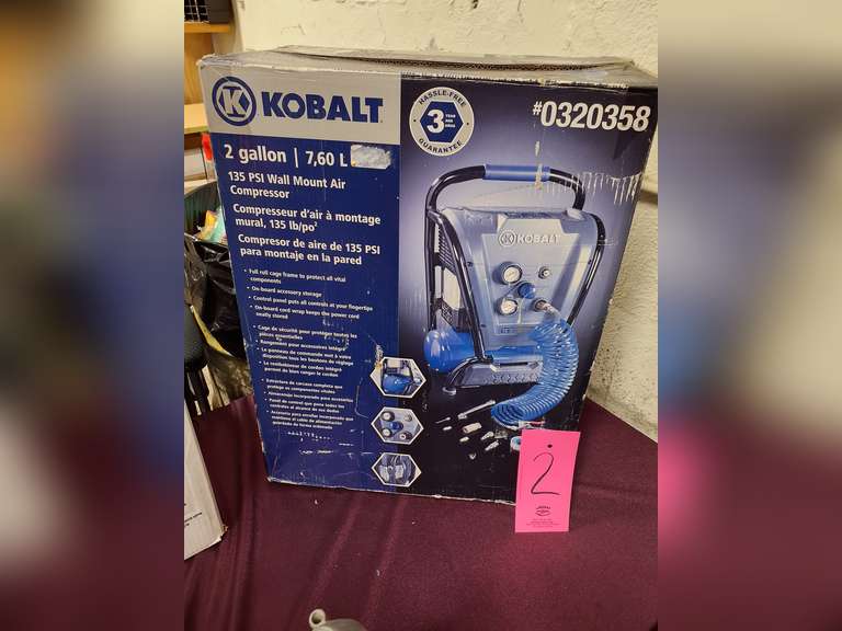 Kobalt 2 gallon wall mount air compressor 135psi