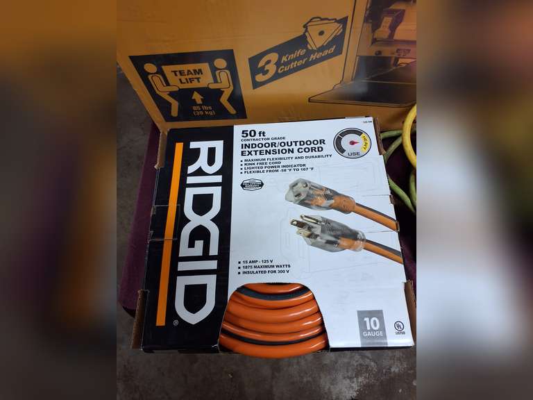 Rigid 50ft indoor/outdoor extension cord
