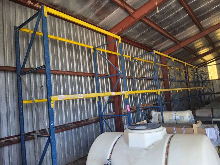 9 sections of pallet racking, appr 72'x44"x12'
