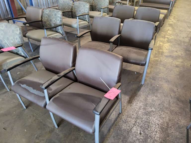 3 sections of chairs, some wear