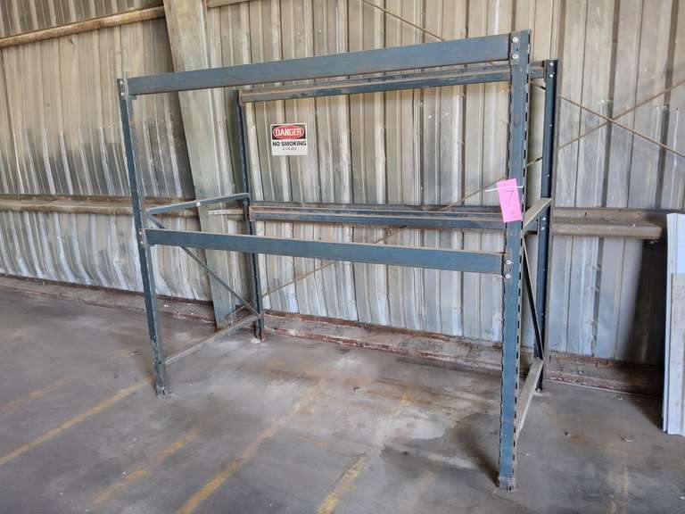 1 section pallet racking, appr 8'x4'x7', (bolted to ground, needs tools for removal)
