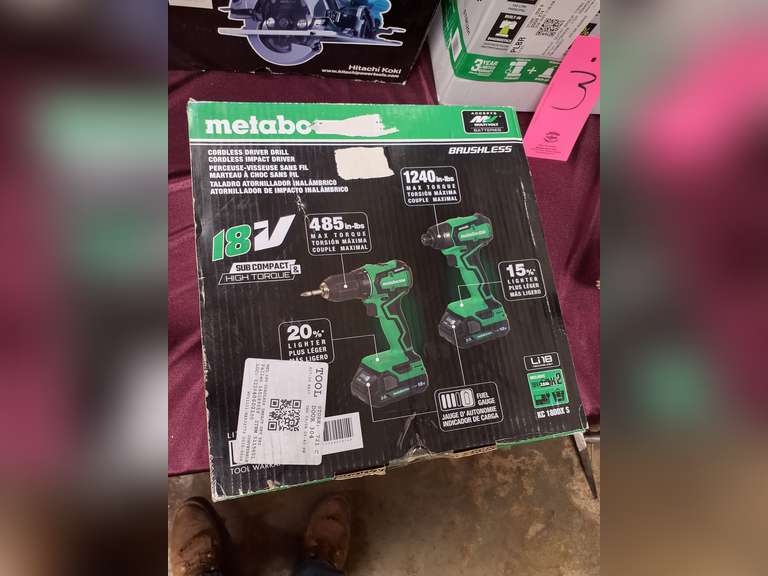 Metabo 18v Cordless drill & impact w/ 2 batteries, charger, & bag