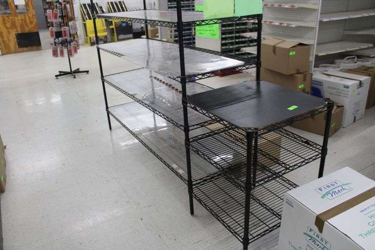 CLEARANCE ITEMS SHELVING UNIT. NO PRODUCT INCLUDED. Lawler Auction