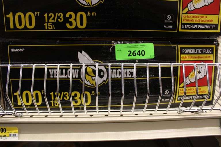 100' 12/3 YELLOW JACKET EXTENSION CORD Lawler Auction Company