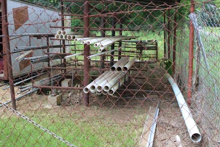 ALL PIPE ON RACKS LOCATED BEHIND BUILDING OUTSIDE