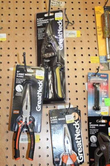 VARIOUS PLIERS, WRENCHES, SNIPS, ETC.