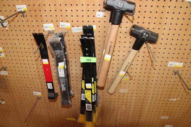 VARIOUS CROW BARS AND HAMMERS