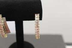 Gold Plated Sterling Silver Inside Out Cz Hoops