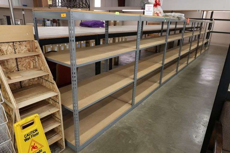 Adjustable Shelving Unit 32'w x 2'd x 5'h Includes Decking.