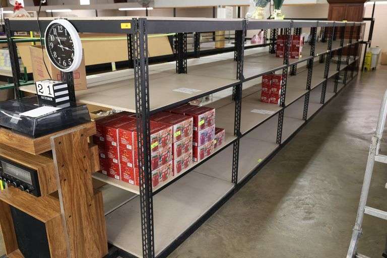 Shelving Unit Double Sided 32' w x 4'd x 5'h Includes Decking.
