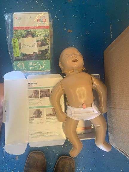 CPR Training Equipment Lot – Includes 2 Adult Manikins, 3 Infant Manikins, AED Trainer, Accessories 