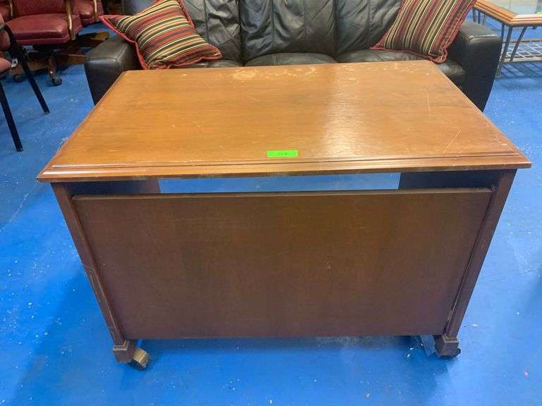 Rolling Wood Desk with Keyboard Shelf 41"x 26 1/2"