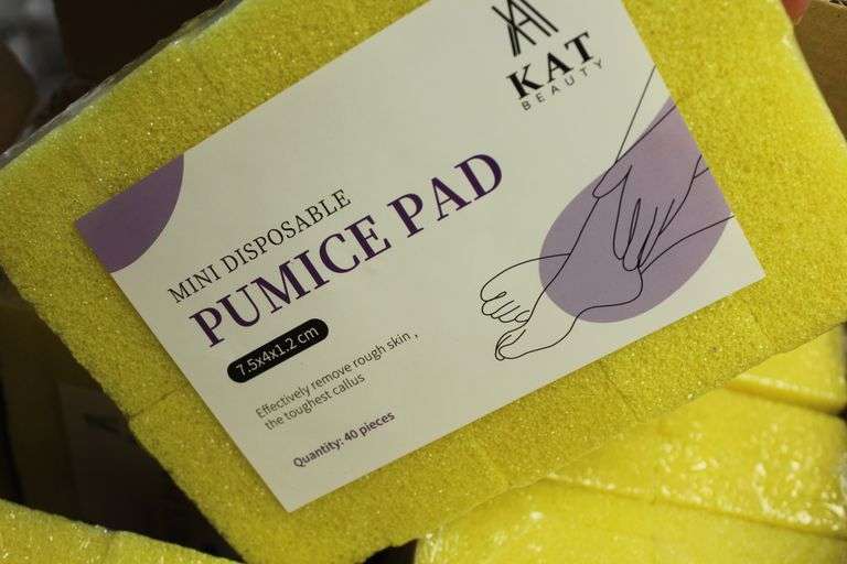 MINI DISPOSABLE PUMICE PADS-YELLOW / CASE OF 400  (40PCS PER PACK - 10 PACKS PER CASE)