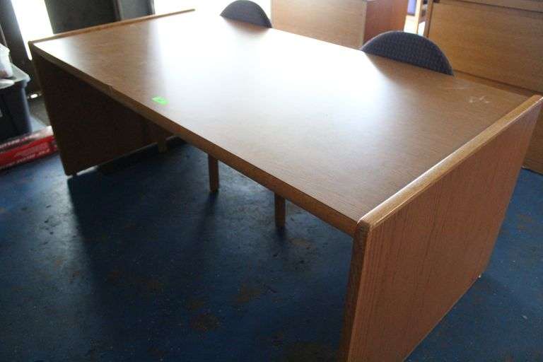 WOOD TABLE/ DESK 30" X  74 1/2"