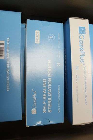 GAZEPLUS-SELF SEALING STERILIZATION POUCHES (200PC PER BOX- BID FOR TIMES THE MONEY OF BOXES)