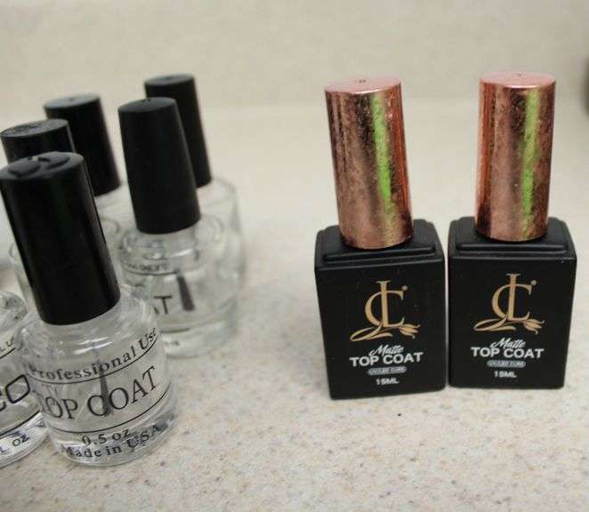 VARIOUS BOTTLES OF TOP COAT