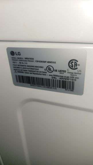 LG 5.0 cu ft. Washing Machine_Model WM3470CW