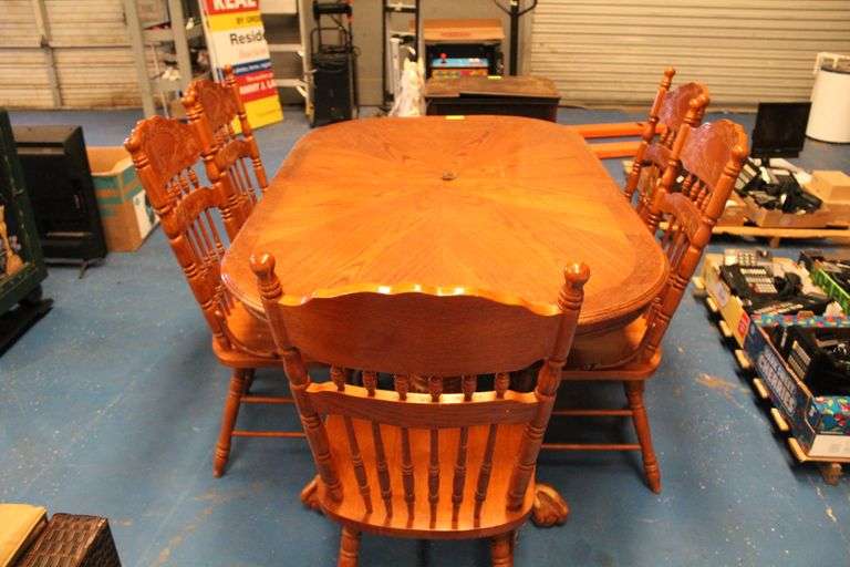 Wood Dinning Table Set with 5 Chairs