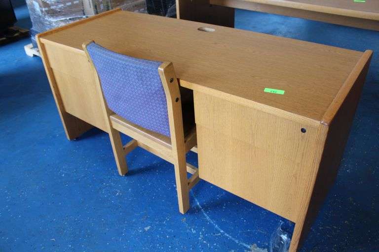 WOOD DESK 24" x 62" WITH CHAIRS