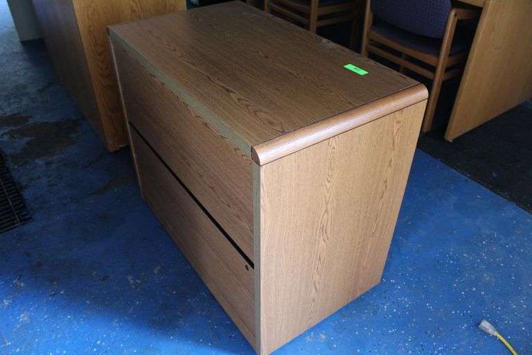 TWO DRAWER WOOD FILE CABINET