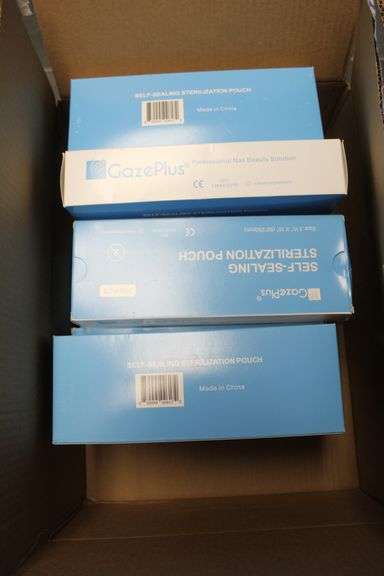 GAZEPLUS-SELF SEALING STERILIZATION POUCHES (200PC PER BOX- BID FOR TIMES THE MONEY OF BOXES)