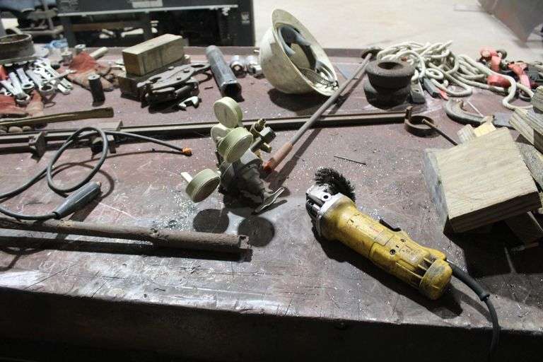 MISC. TOOLS ON TABLE AS PHOTOGRAPHED