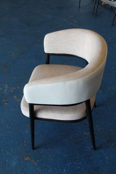 COMFY CURVED BACK CHAIR - IVORY SUEDE- LOBBY /GUEST CHAIR