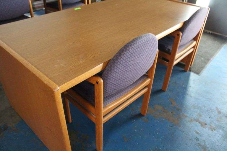 WOOD TABLE/ DESK 30" X  74 1/2"