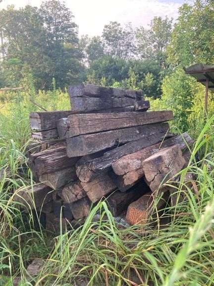 Lot of approximately 49 Railroad Crossties