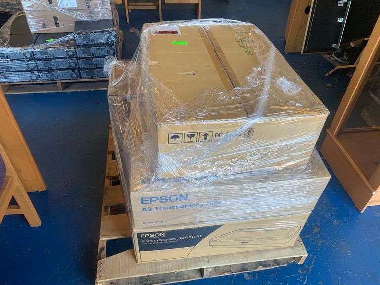 LOT OF 3 Epson Scanners, an Box’s of Power Cords