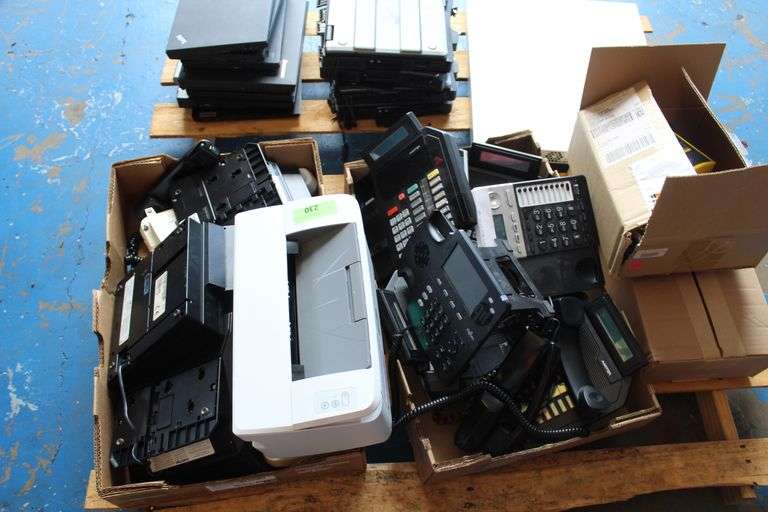 PALLET OF MISC - 4 GETAC LAPTOP, 12 TELEPHONES, 7 LAPTOPS, SOPHOS SWITCH