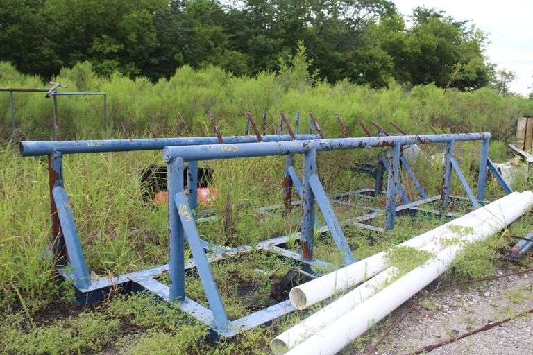 SET OF TWO PIPE RACKS WITH PVC PIPE AS PHOTOGRAPHED