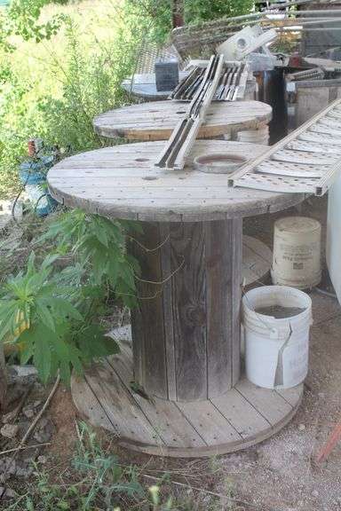 3-WOODEN WIRE SPOOLS