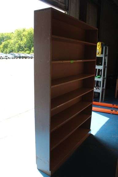 WOOD 7-SHELF BOOKCASE FREESTANDING