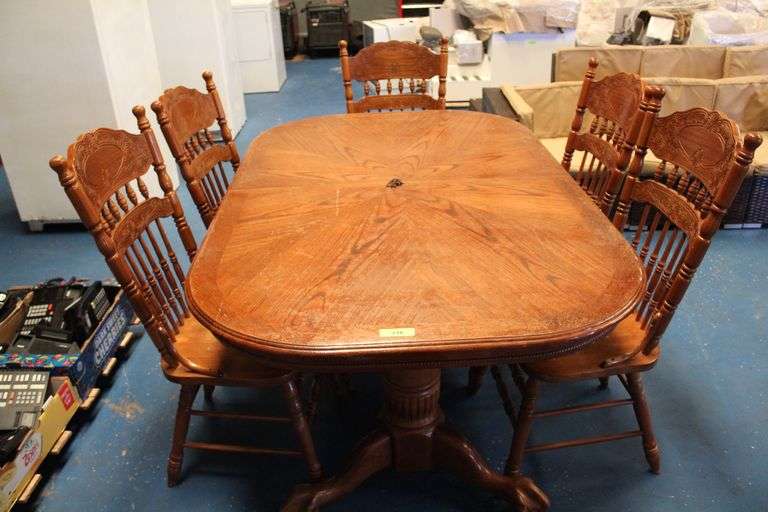 Wood Dinning Table Set with 5 Chairs