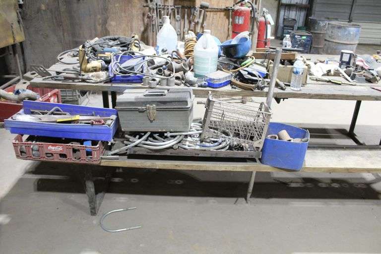 MISC. TOOLS ON WALLS AND BENCH AS PHOTOGRAPHED