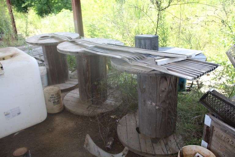 3-WOODEN WIRE SPOOLS