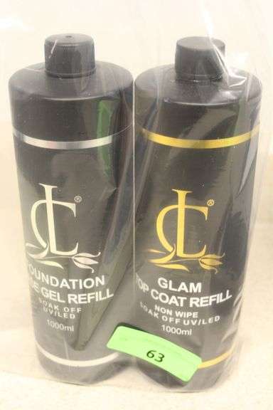 CLLAM GLAM TOP & BASE COAT REFILL 1000ML BOTTLES (2 BOTTLES TOTAL-1 OF EACH)