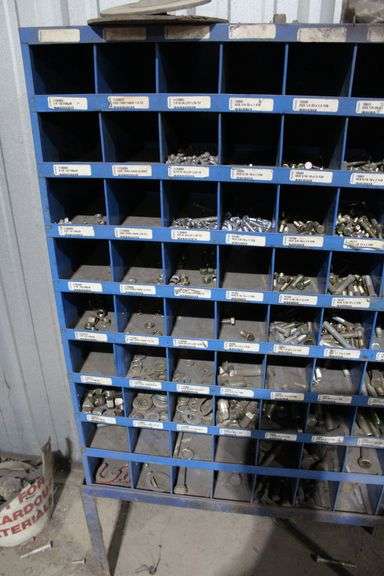 BIN WITH ASSORTED BOLTS AND NUTS