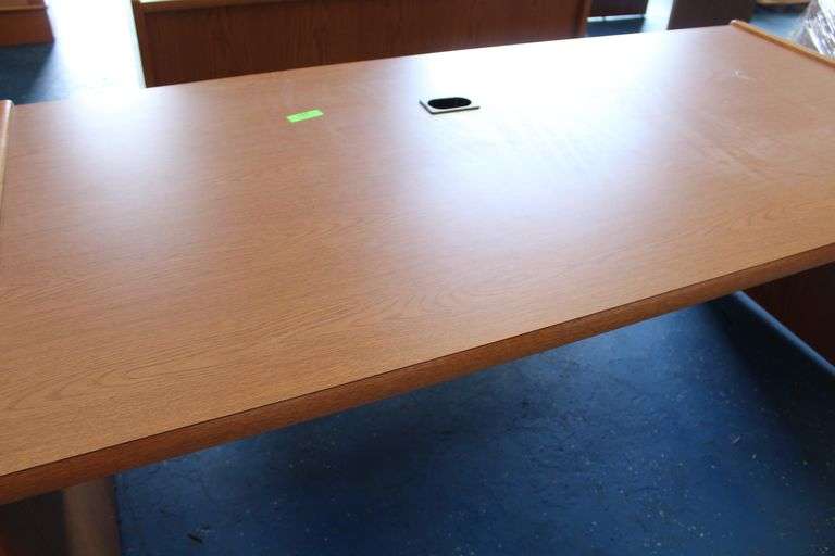 WOOD TABLE / DESK 36" x 74 1/2" w/ CABLE HOLES