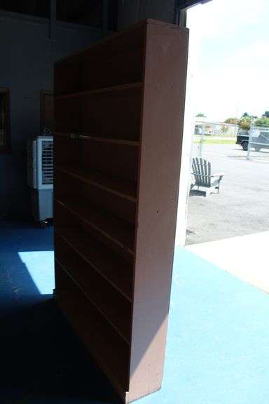 WOOD 7-SHELF BOOKCASE FREESTANDING