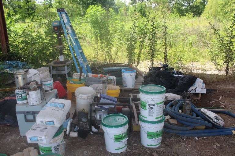 LADDER 6', DRILL PRESS, WATER PUMP