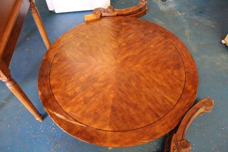 Round Table 54" and  Wood Desk32"x24"
