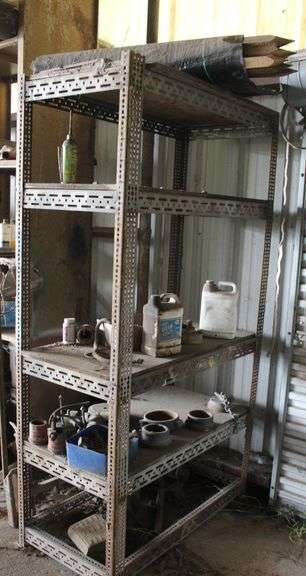 MISC RACK WITH CONTENTS (4' x 87" HIGH, 24 DEEP)