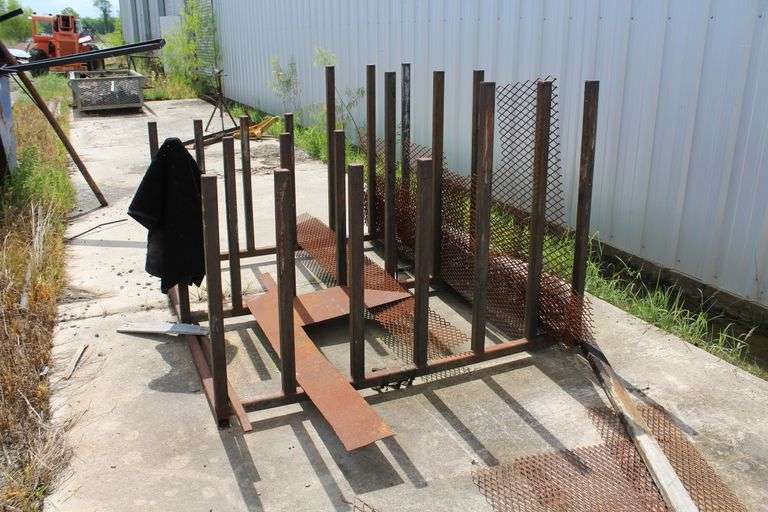 METAL RACK TO LEFT F SHOP WITH CONTENTS